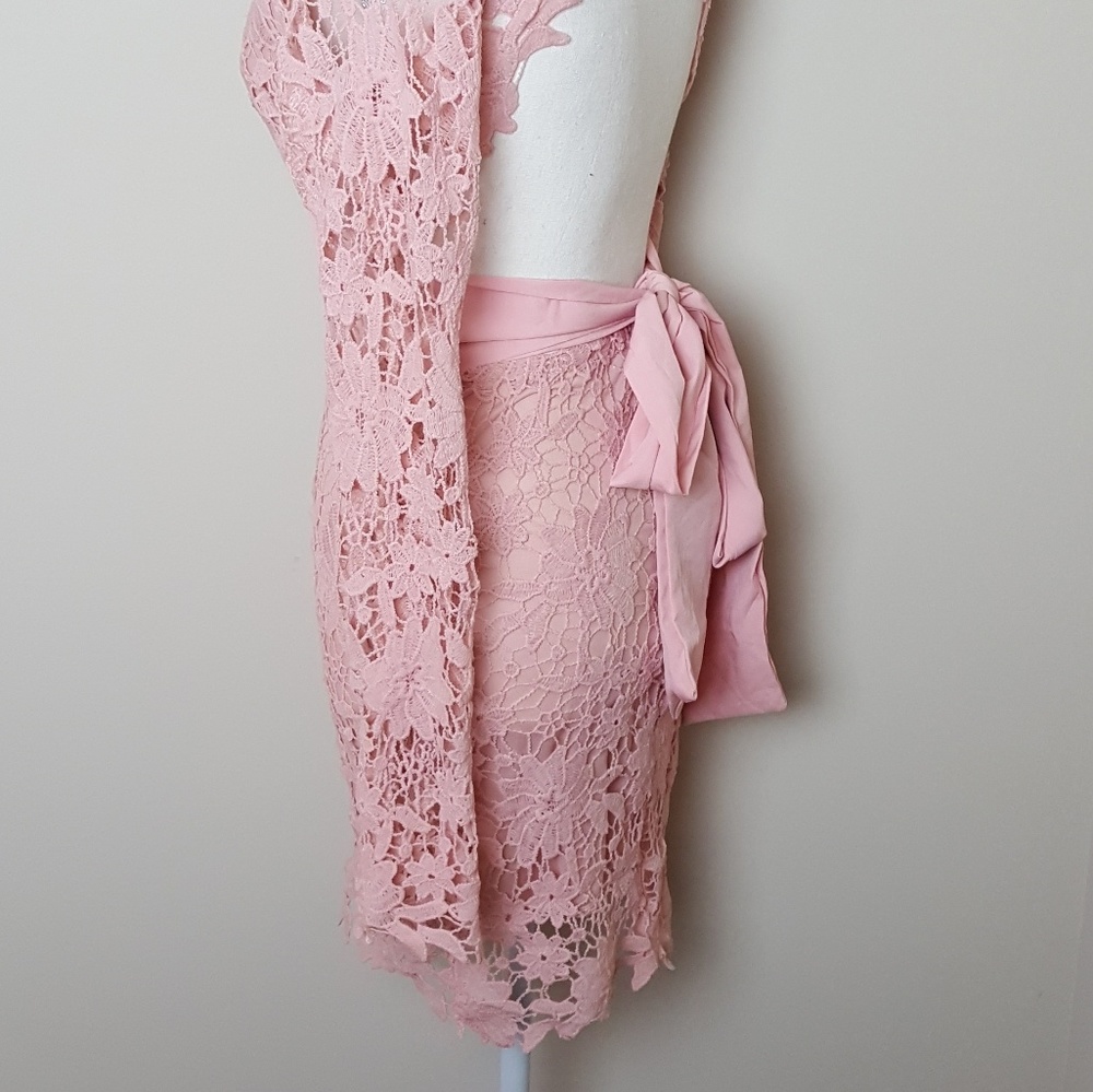 Blush pink size small embroidered dress - Picture 8 of 9